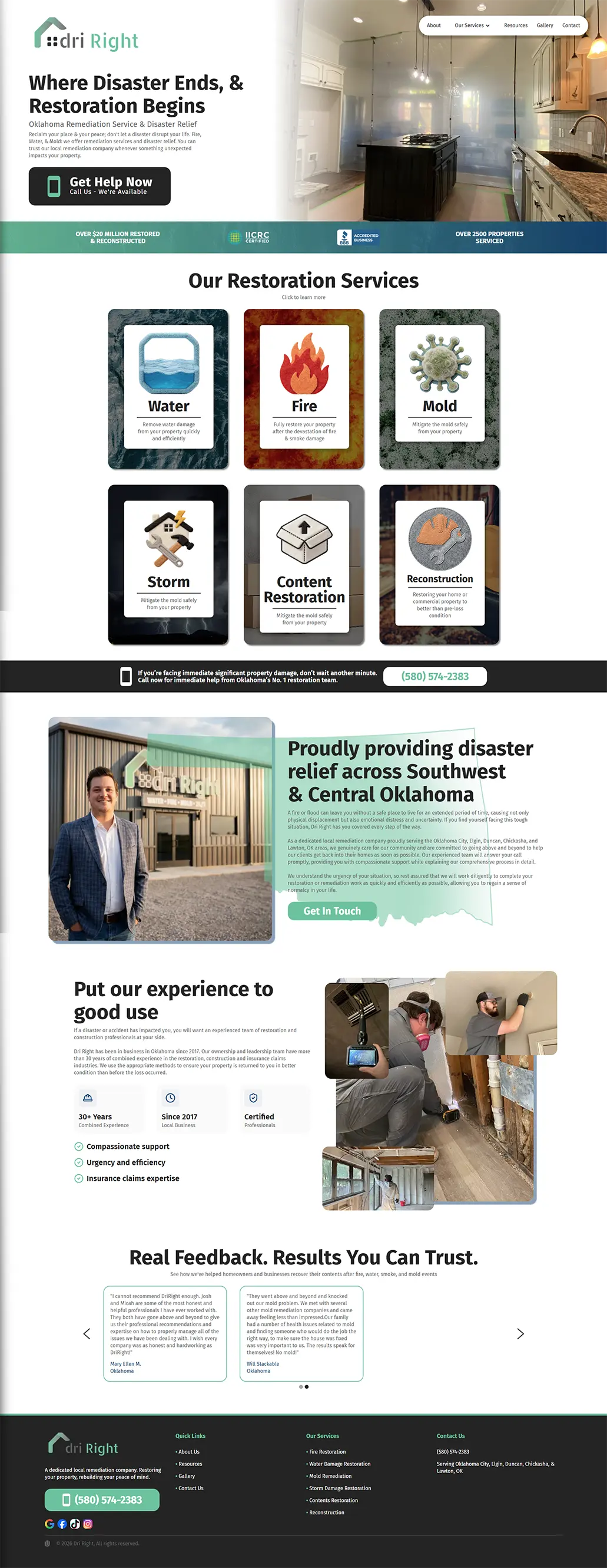 DriRight website project by UpLift Digital.